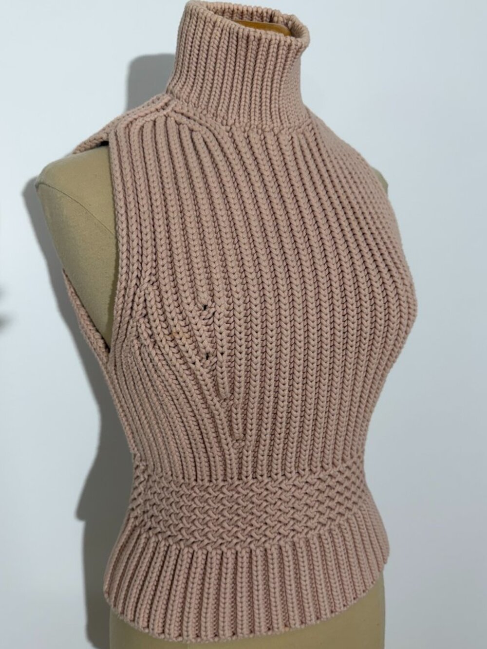 Diesel Black Gold Mespunk Chunky-Knit Sleeveless Turtleneck Jumper